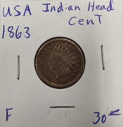 1863 Indian head cent